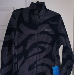 Columbia Mens  Steens Mountain Gray & Black Full Zip Printed Jacket Size Small